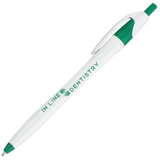 In Line Dentistry White Barrel European Design Ballpoint Pen