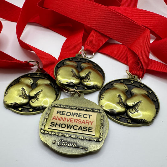 2" 3D Boxing Medal Gold