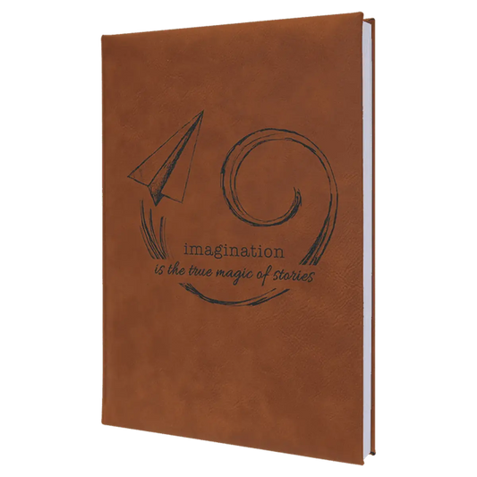 7" x 9 3/4" Light Brown Laserable Leatherette Journal with Lined Notepad