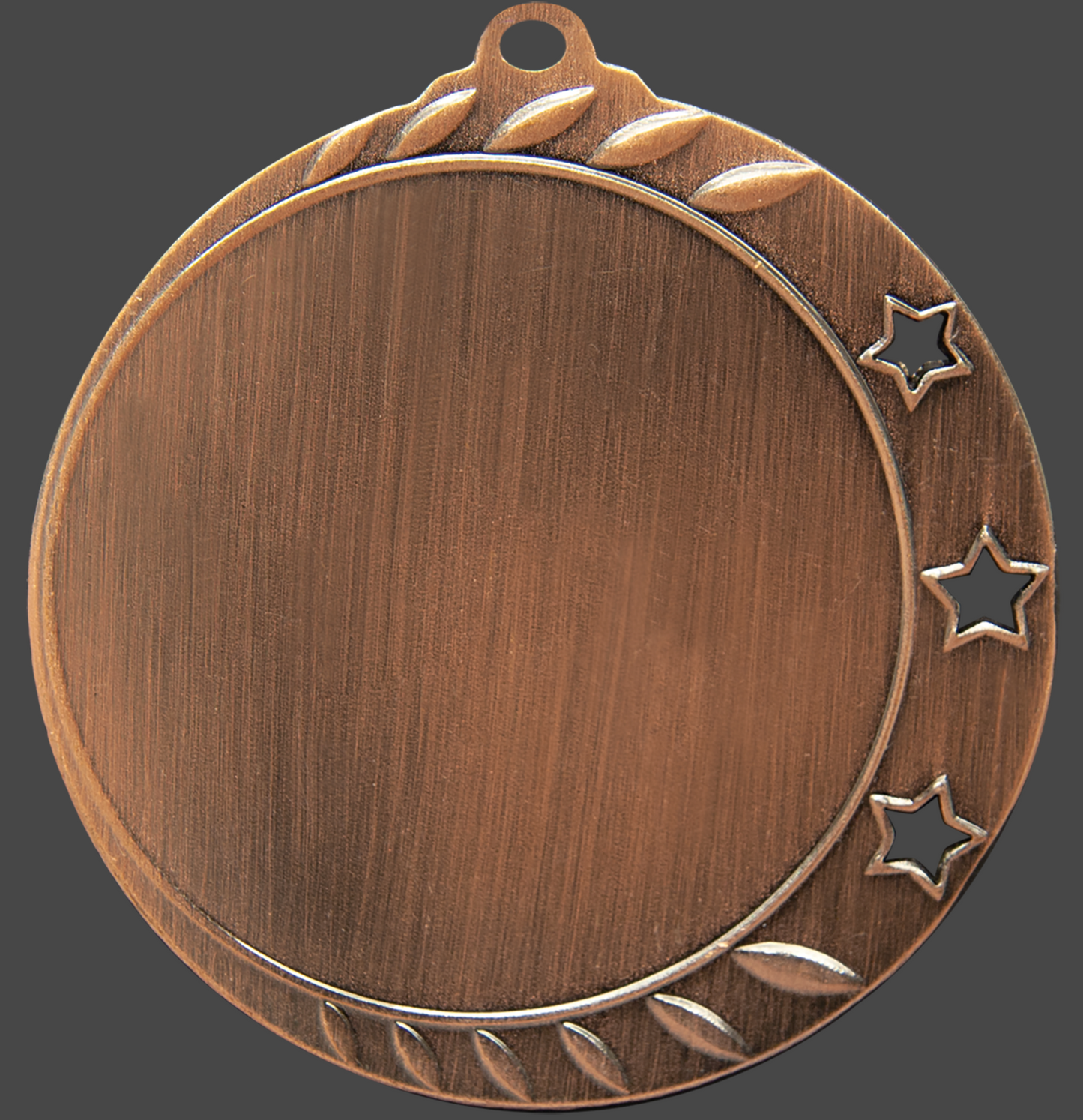 2 3/4" Bright Silver 3-Star 2' Insert Holder Medal