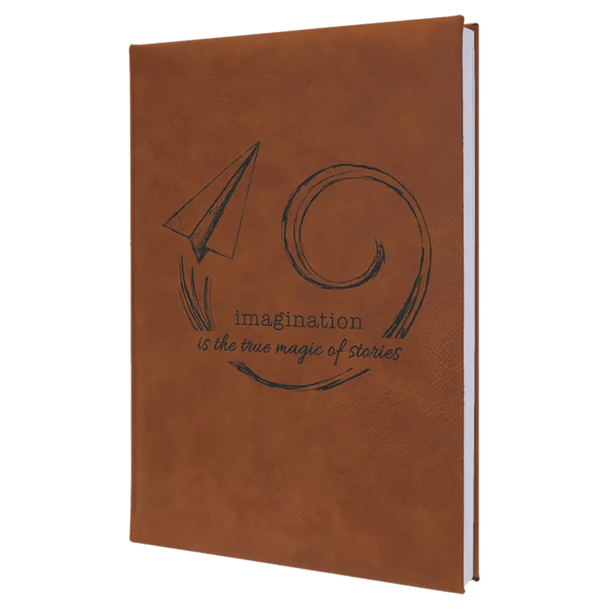 7" x 9 3/4" Light Brown Laserable Leatherette Journal with Lined Notepad